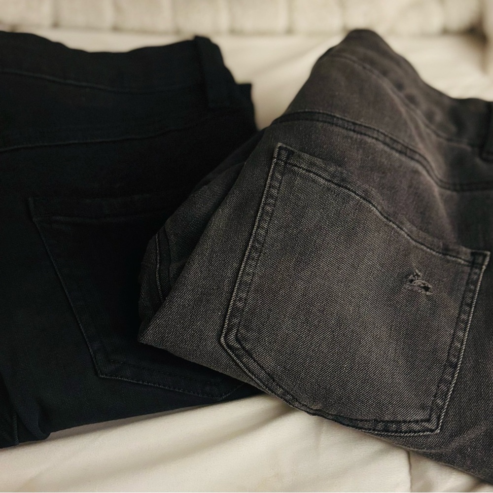 Black and Gray Express and INC High Rise Skinny Jeans.